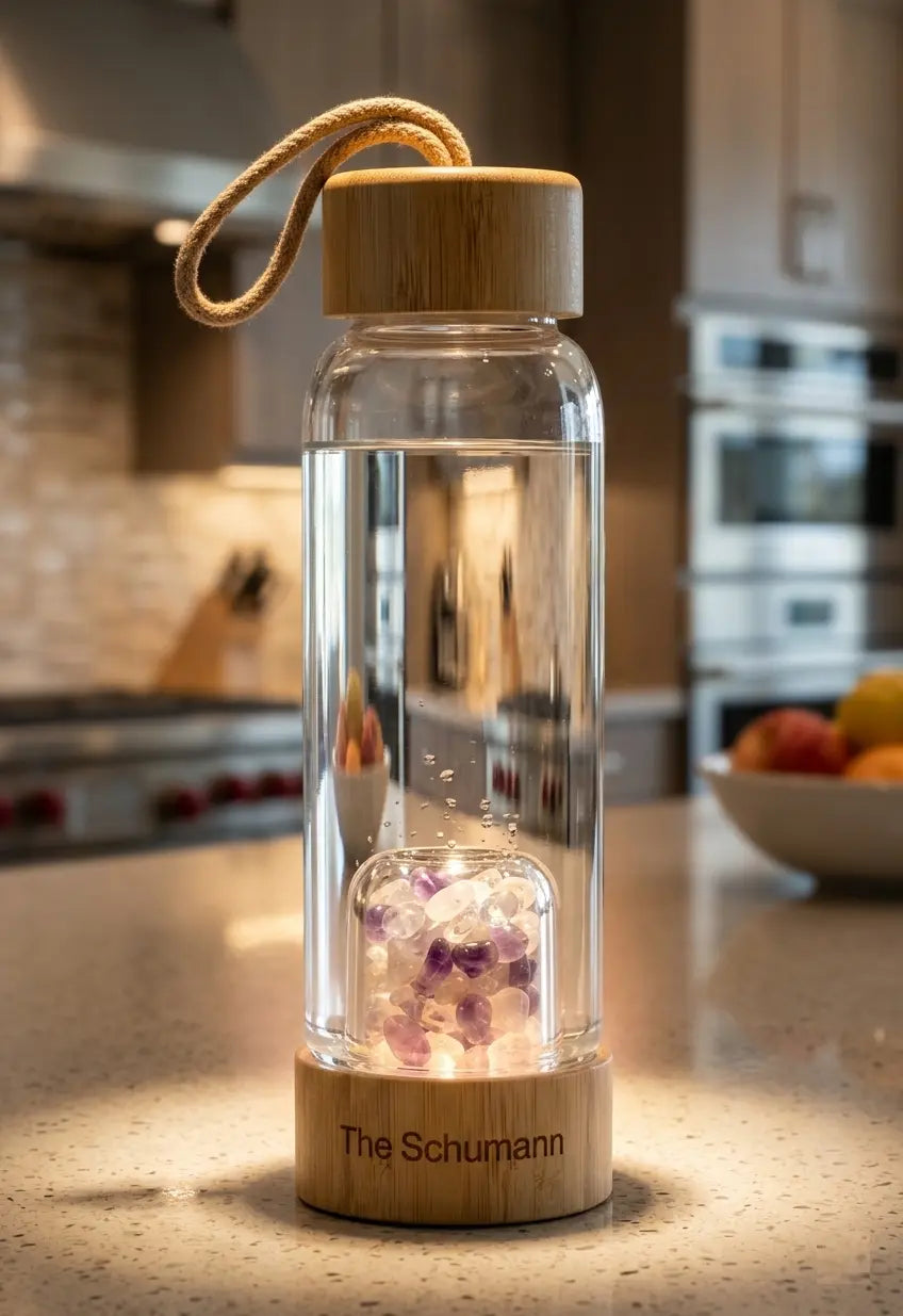 Botella de agua con frecuencias